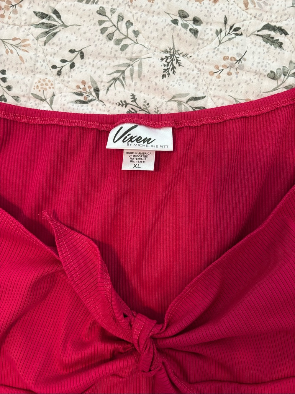 Vixen by Micheline Pitt Magenta Tie-Me Up Top - Picture 5 of 6